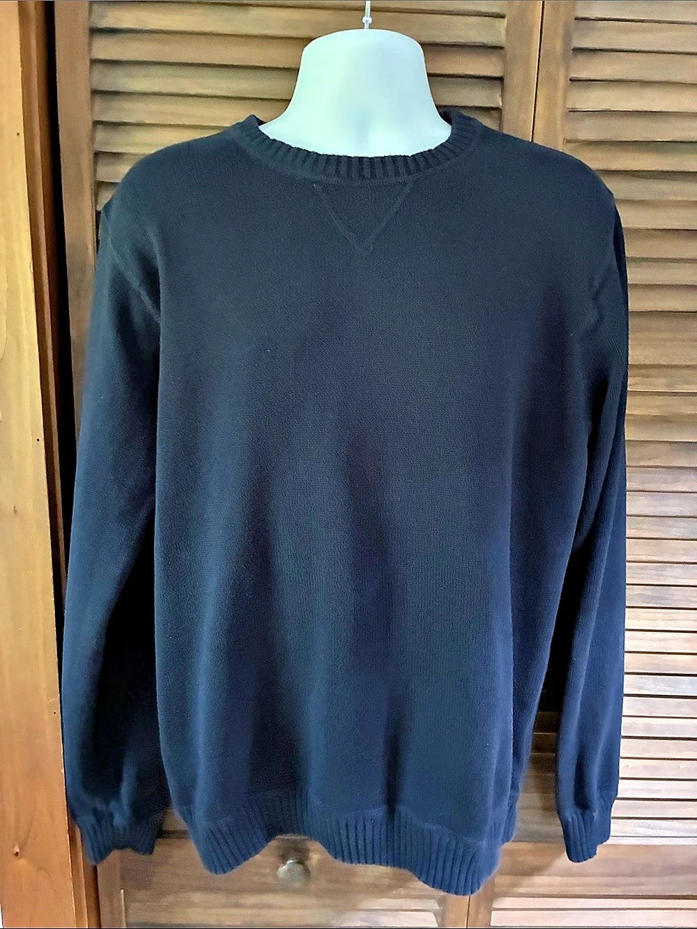 Handsome Eddie Bauer Cotton Crewneck Sweater Blue (L)